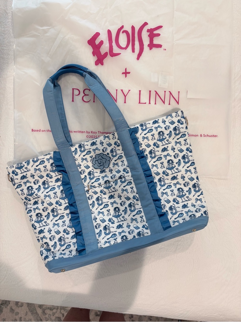 Eloise x Penny Linn Blue Print Tote Bag